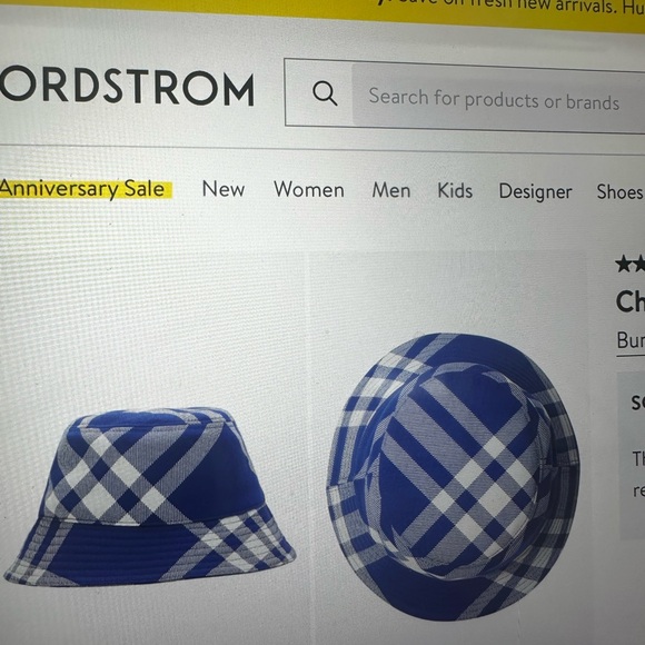 Burberry Check Bucket Hat Blue NWT Medium - Picture 4 of 6